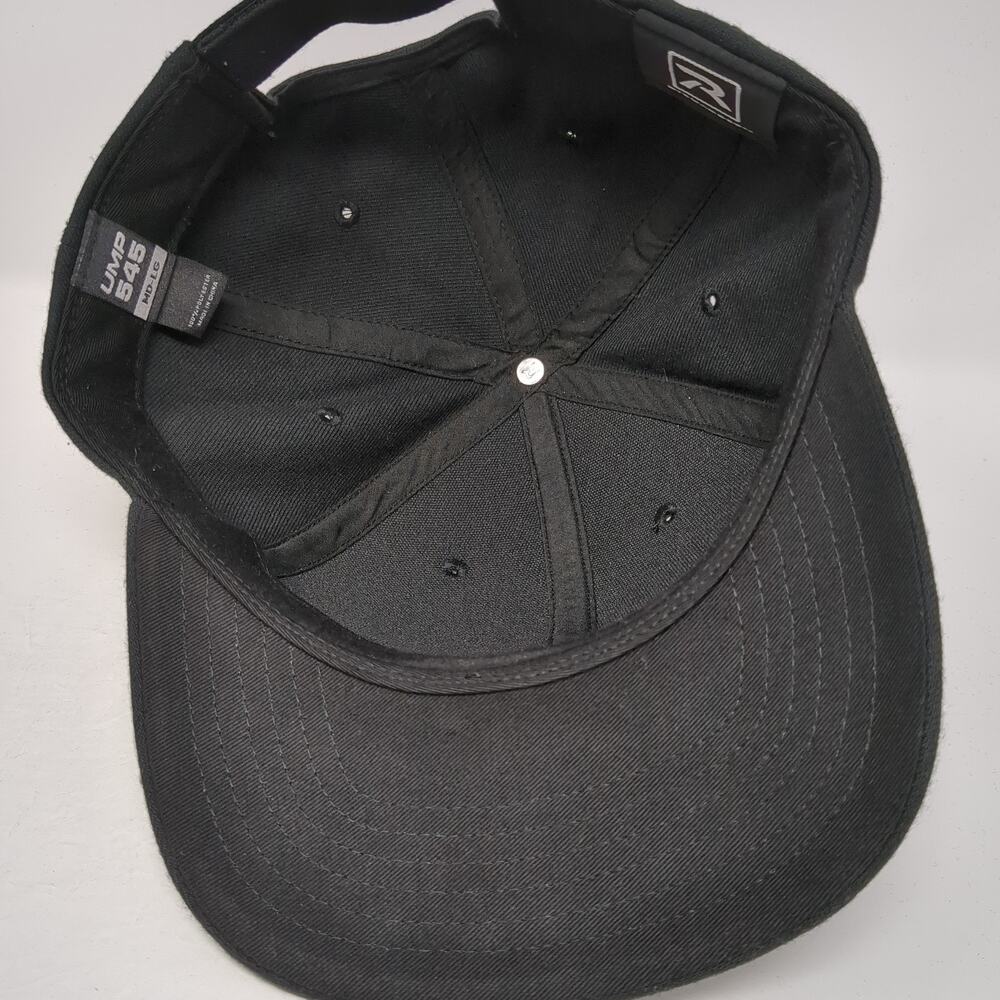 Richardson Strapback Baseball Hat Solid Black Lar… - image 7
